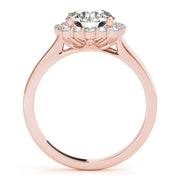 14K Rose Gold 1 1/5 ct tw Halo Diamond Engagement Ring