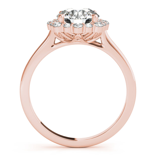 14K Rose Gold 1 1/5 ct tw Halo Diamond Engagement Ring
