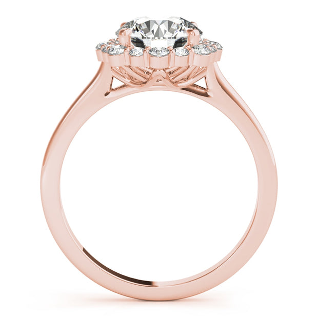14K Rose Gold 1 1/5 ct tw Halo Diamond Engagement Ring