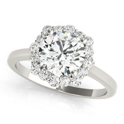 14K White Gold 1 1/5 ct tw Halo Diamond Engagement Ring