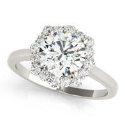 14K White Gold 1 1/5 ct tw Halo Diamond Engagement Ring