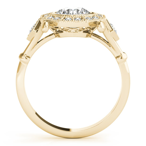 18K Yellow Gold 1 1/3 ct tw Halo Diamond Engagement Ring