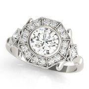 18K White Gold 1 1/3 ct tw Halo Diamond Engagement Ring