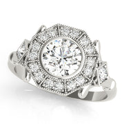 Premium Round Diamond Halo Engagement Ring
