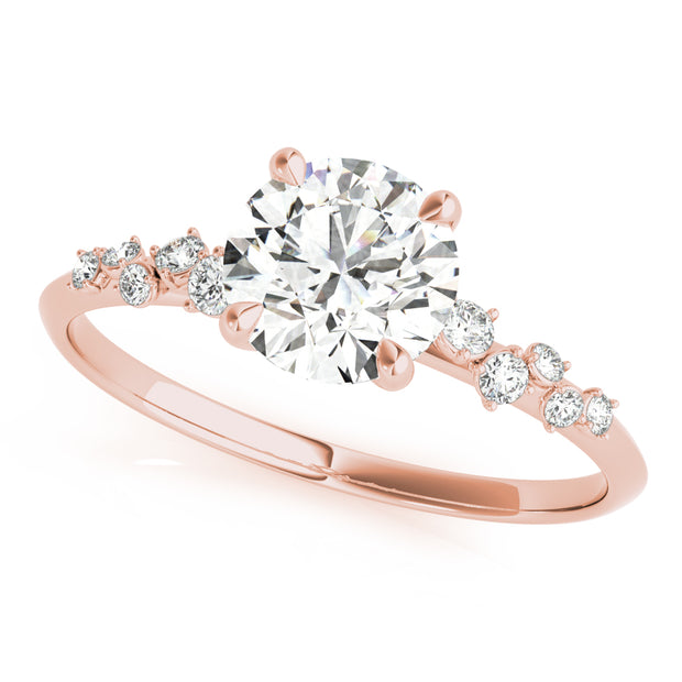 18K Rose Gold 1 1/8 ct tw Single Row Diamond Engagement Ring