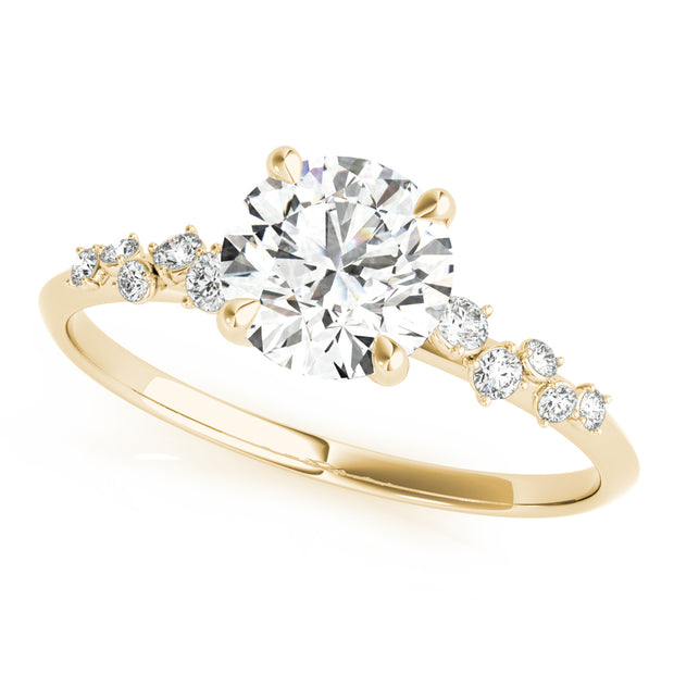 18K Yellow Gold 1 1/8 ct tw Single Row Diamond Engagement Ring