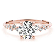 18K Rose Gold 1 1/8 ct tw Single Row Diamond Engagement Ring