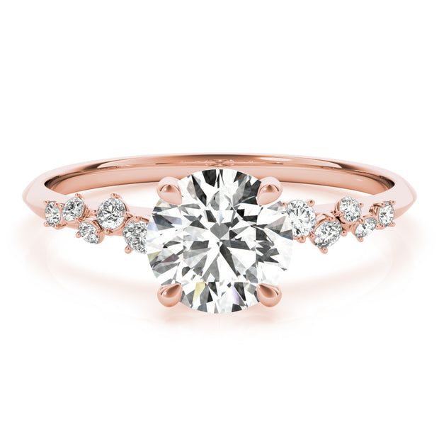 18K Rose Gold 1 1/8 ct tw Single Row Diamond Engagement Ring