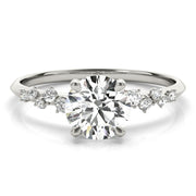 Single Row Diamond Engagement Ring