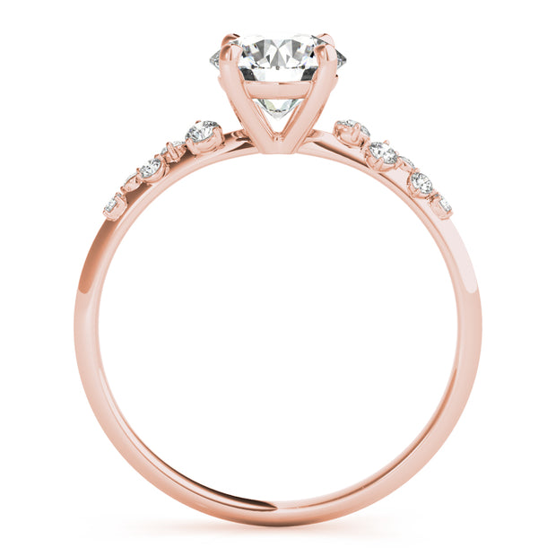 14K Rose Gold 1 1/8 ct tw Single Row Diamond Engagement Ring