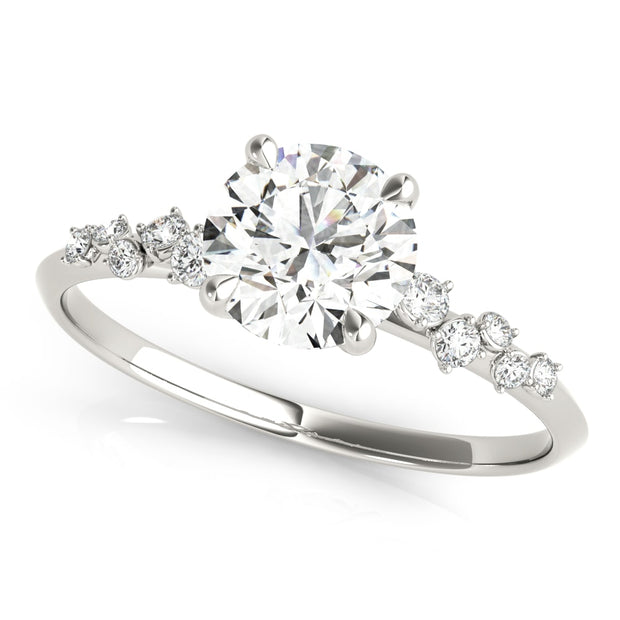 Platinum 1 1/8 ct tw Single Row Diamond Engagement Ring