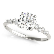 Platinum 1 1/8 ct tw Single Row Diamond Engagement Ring