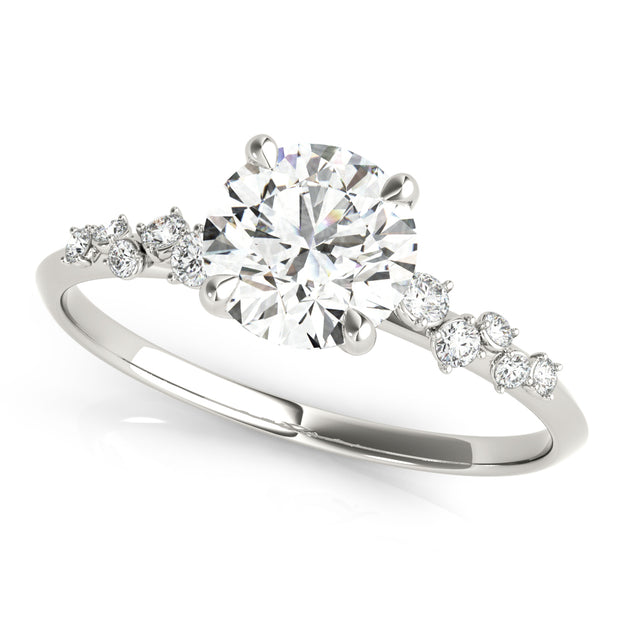 Platinum 1 1/8 ct tw Single Row Diamond Engagement Ring