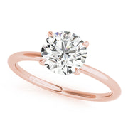 14K Rose Gold Round Diamond Halo Engagement Ring