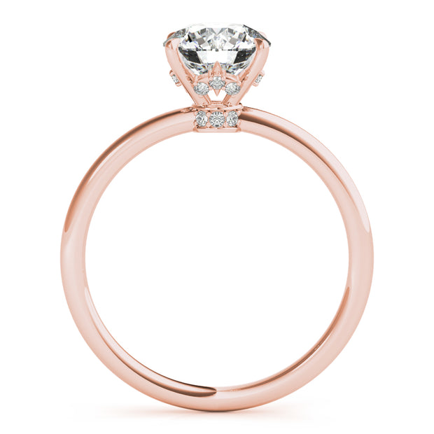 18K Rose Gold 1 ct tw Halo Diamond Engagement Ring