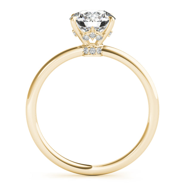 14K Yellow Gold 1 ct tw Halo Diamond Engagement Ring