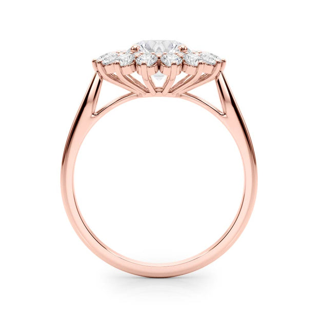 14K Rose Gold 1 5/8 ct tw Halo Diamond Engagement Ring