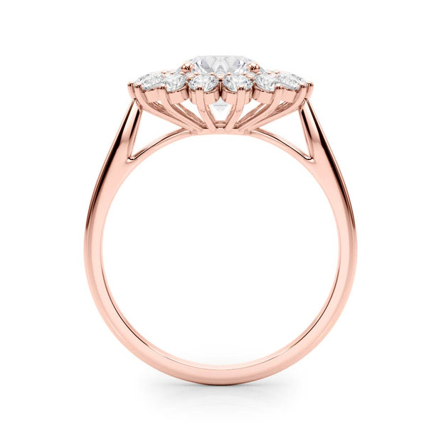 18K Rose Gold 1 5/8 ct tw Halo Diamond Engagement Ring