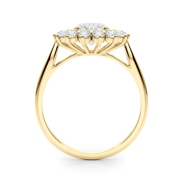 14K Yellow Gold 1 5/8 ct tw Halo Diamond Engagement Ring