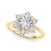 18K Yellow Gold 1 1/2 ct tw Halo Diamond Engagement Ring