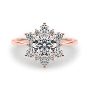 14K Rose Gold 1 1/2 ct tw Halo Diamond Engagement Ring