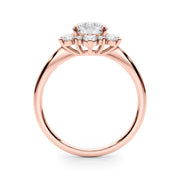 14K Rose Gold 1 1/2 ct tw Halo Diamond Engagement Ring