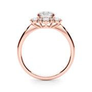 18K Rose Gold 1 1/2 ct tw Halo Diamond Engagement Ring