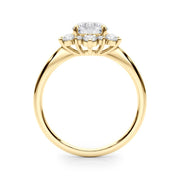 18K Yellow Gold 1 1/2 ct tw Halo Diamond Engagement Ring