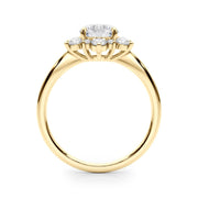 14K Yellow Gold 1 1/2 ct tw Halo Diamond Engagement Ring
