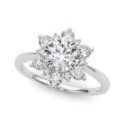 18K White Gold 1 1/2 ct tw Halo Diamond Engagement Ring