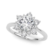 18K White Gold 1 1/2 ct tw Halo Diamond Engagement Ring