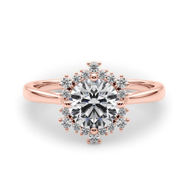 18K Rose Gold 1 1/6 ct tw Halo Diamond Engagement Ring