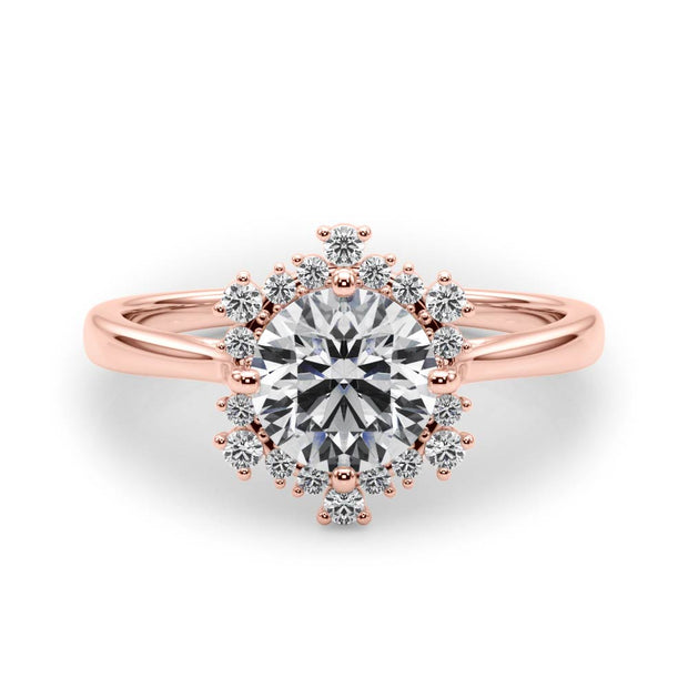 18K Rose Gold 1 1/6 ct tw Halo Diamond Engagement Ring