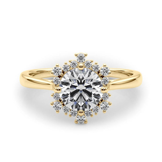 18K Yellow Gold 1 1/6 ct tw Halo Diamond Engagement Ring