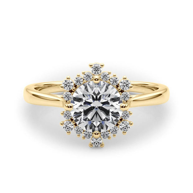 18K Yellow Gold 1 1/6 ct tw Halo Diamond Engagement Ring