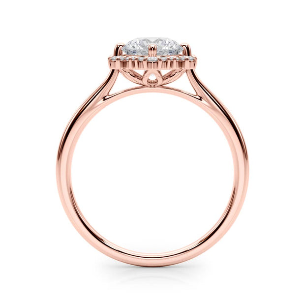14K Rose Gold 1 1/6 ct tw Halo Diamond Engagement Ring