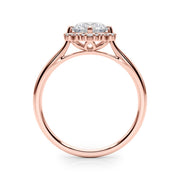 18K Rose Gold 1 1/6 ct tw Halo Diamond Engagement Ring