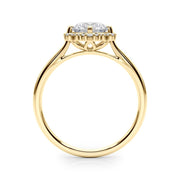 18K Yellow Gold 1 1/6 ct tw Halo Diamond Engagement Ring