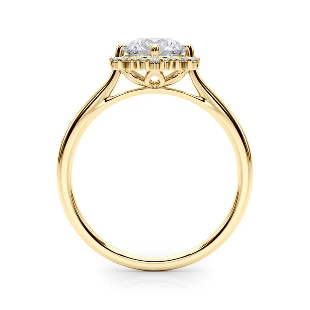 18K Yellow Gold 1 1/6 ct tw Halo Diamond Engagement Ring
