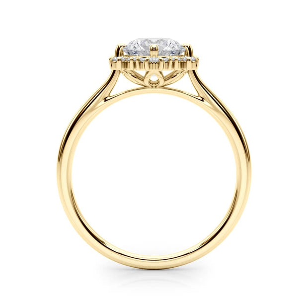 14K Yellow Gold 1 1/6 ct tw Halo Diamond Engagement Ring