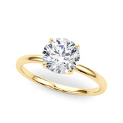 18K Yellow Gold 1 CT Round Diamond Engagement Ring