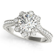 Round Diamond Halo Engagement Ring