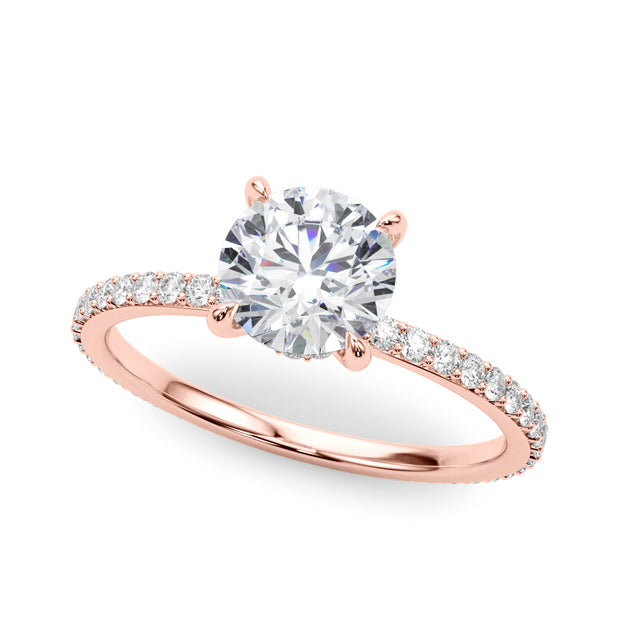18K Rose Gold 1 1/3 ct tw Halo Diamond Engagement Ring