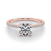 14K Rose Gold 1 1/3 ct tw Halo Diamond Engagement Ring