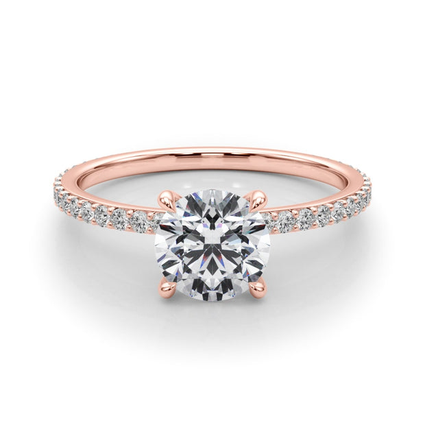 14K Rose Gold 1 1/3 ct tw Halo Diamond Engagement Ring