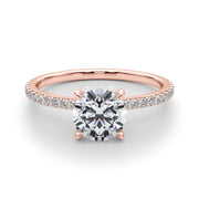 14K Rose Gold 1 1/3 ct tw Halo Diamond Engagement Ring