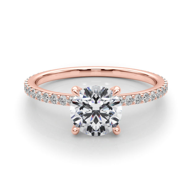 14K Rose Gold 1 1/3 ct tw Halo Diamond Engagement Ring
