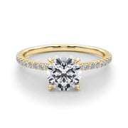 18K Yellow Gold 1 1/3 ct tw Halo Diamond Engagement Ring