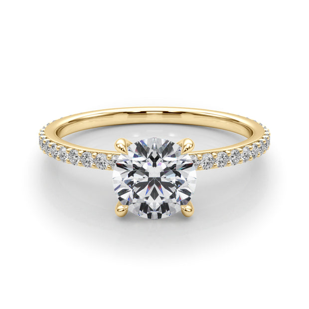 18K Yellow Gold 1 1/3 ct tw Halo Diamond Engagement Ring