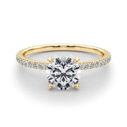 18K Yellow Gold 1 1/3 ct tw Halo Diamond Engagement Ring